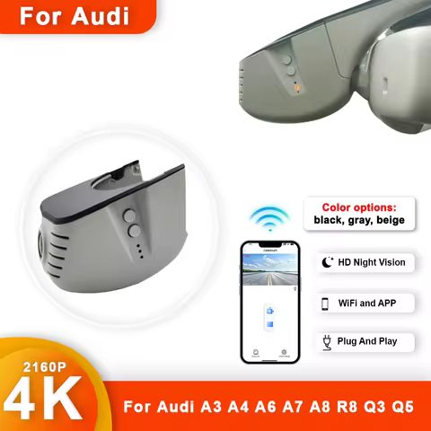 4K Car Dash Cam For Audi A3 A4 A6 A7 A8 Q3 Q5 Q7 R8 2004-2020 Car Camera Video Recorder Dashcam WIFI