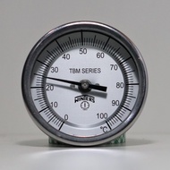 Bi-Metal Thermometer Dial 3" Range 0-100 C 1/2" NPT
