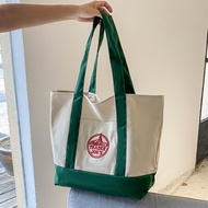 《821》กระเป๋าผ้าใบ Trader Joe กระเป๋าผ้าใบแฟชั่น กระเป๋าถือสะพายไหล่ข้างเดียวแบบยั่งยืนสำหรับผู้หญิง 