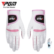 Pgm Golf Gloves Ladies 1 Pair Lamb Belt Anti-slip Particle Velcro Gloves Golf