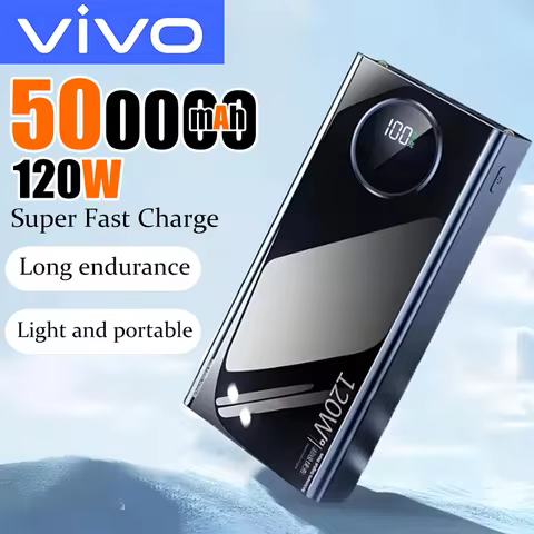 VIVO 500000mAh High Capacity 120W Power Bank Fast Charging Powerbank Portable Battery Charger For iP