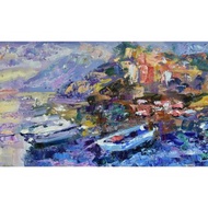 Italy Painting 意大利 Landscape Original Artwork Riomaggiore Impressionism 油畫原作