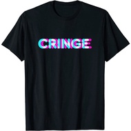 Unisex Cringe Meme Anaglyph Text Vaporwave Style Cringe Eboy T-Shirt Men and Women Premium Cotton Co