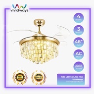 K2 VIVIDWAYS CRYSTAL LIGHT CEILING FAN N80