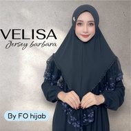 Jilbab instan Velisa renda cantik mewah jersey barbara by FO hijab wanita muslim dewasa