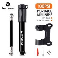 WEST BIKING Hand Mini Bicycle Pump Tire Air Inflator Schrader Presta Valve Ball Needle Hose MTB Bike