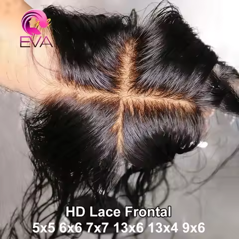 7x7 6x6 5x5 HD Lace Closure Straight Human Hair Melt Skins Pre Plucked 13x6 HD Lace Frontal Only Vir