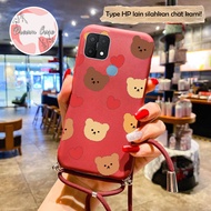 [SSM2] Softcase Sling motif Bear Love Case Tali OPPO A15 OPPO A15S - Case Gantungan OPPO A15S - Casi