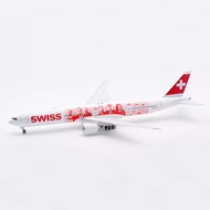 48H Shipping - B-Models Swiss Airlines Boeing B777-300ER HB-JNA Finished Alloy Airplane Model 1/200