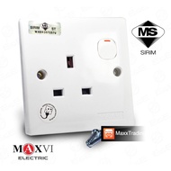 MAXVI 13A 250V 1GANG SWITCHED SOCKET SIRIM APPROVED