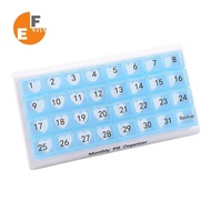 Monthly Pill Organizer 31 Compartments, 1 Per Day, 4 Week Full Month 31 Day Pill Organizer