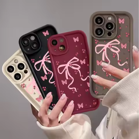 Pink Flower Bow Tie Phone Case For Huawei P20 P30 P40 P50 Pro Mate 20 30 40 50 Pro Lite Nova 5i 5T 7