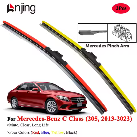 LNJING Colorful Wiper Blades For Mercedes Benz C Class W205 Coupe C220 C250 C300 C350E 2013 2015 201