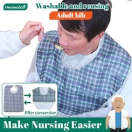 Adult Bib Waterproof adult bib for elderly Apron for elderly short adult bib washable Bib Portable C