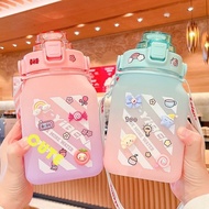 Gemoy Gradient Square Drinking Bottle 1.5L Capacity Free 2D & 3D Stickers