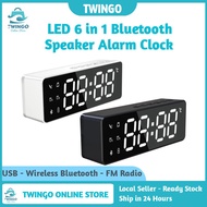 Wireless Bluetooth Speaker Clock LED Digital Alarm Clock Portable Mini Speaker Wireless Alarm Clock FM Radio Speakers