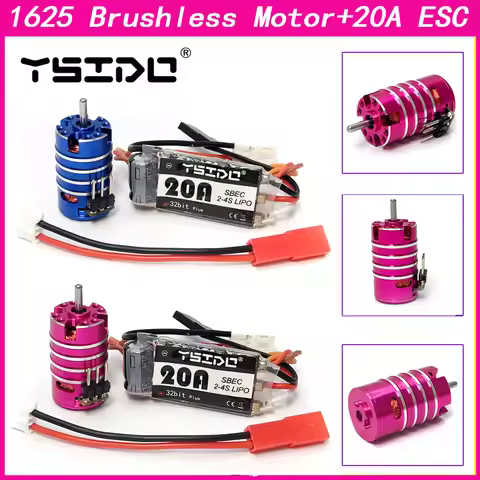 YSIDO 1625 3500KV 6000KV 7500KV 11000KV Brushless Motor w/20A ESC Combo for Wltoys Traxxas RC 1/24 1
