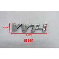 3D VVT-i VVTi Car Logo Emblem Chrome Silver Word Wording Sticker Decal 1.9cm x 7.5cm / 2.5cm x 9.4cm