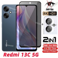 Redmi 13C 5G 2024 Private Tempered Glass Anti-Spy Full Cover Screen Protector Anti Peek Privacy Film