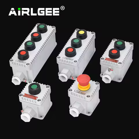 Industry Explosion-proof Waterproof Start-Stop Momentary 10APush Button Switch Control Box IP65 Alum