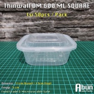 ready Thinwall DM Square 600 ML @50pcs murah