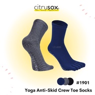 CITRUSOX Anti-Skid Yoga Toe Crew Socks (25-28 cm fits EU41-45) Men Grip Socks #1901