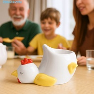 BACK2LIFE Cartoon Eggs Holder, Ceramic Chicken Shape Chicken Eggs Cup, Desktop Ornaments Stable Eggs