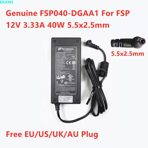 Genuine FSP FSP040-DGAA1 12.0V 3.33A 40W 5.5x2.5mm FSP040-RHAN2 AC Switching Power Adapter For Monit