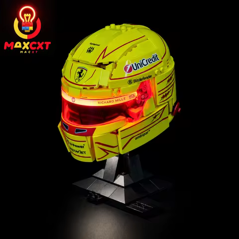 MAXCXT LED Light For LEGO 43022-Ferrari HP Lewis Hamilton Helmet DIY Decorative Lamp Not Include Leg