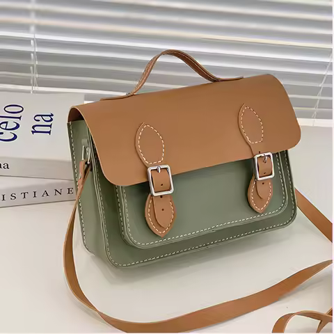 DIY Cambridge Bag Making Kit PU Leather Shoulder Bag Sewing Set Handmade Satchel Handbag Semi-Finish