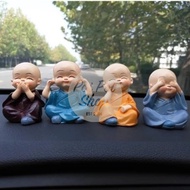 Pajangan Dashboard Mobil Boneka Patung Shaolin isi 4 per set Biksu Figure Monk Lucu Dashboard Mobil