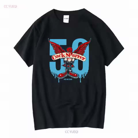 Cock sparrer 50 years Black All Size T Shirt QQ1274 vintage Washed homme Slightly fashion streetwear