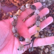 Tự Nhiên Alashan Agate Ngẫu Nhiên Vòng Đeo Tay Với Tĩnh Mạch Đá Sơn Mài Da Tĩnh Mạch Agate Nguyên Vò