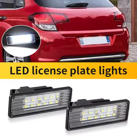 2x LED License Number Plate Light 6340G3 6340F0 9815225980 Fits for Peugeot 2008 301 308 408 3008 50