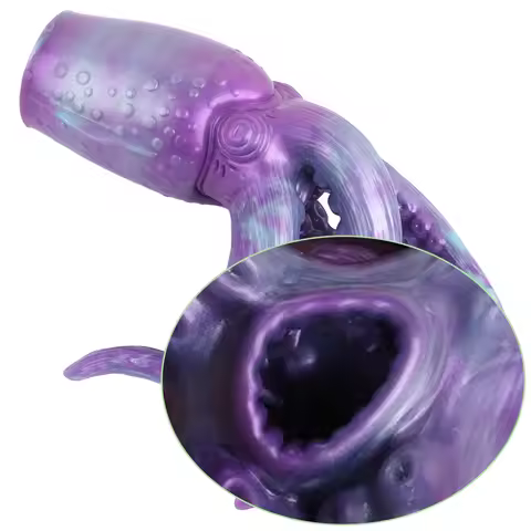 GEEBA Body-Safe Fantasy Pocket Pussy Stroker Soft Silicone Male Masturbator Cup Tentacle Anal Plug R