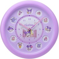 Sanrio 日本版Kuromi鐘 Kuromi鐘掛牆鐘 Purple round 平行進口