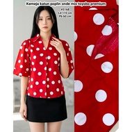 MERAH 5168 top red polka dotWanita independence edition
