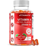 Vitamin Sugar-Free Vitamin A 25,000 IU Gummies (Palm Acid Vitamin A) -Natural Strawberry Flavor-120 