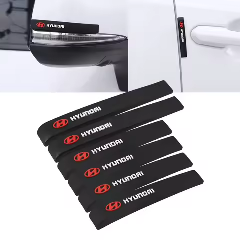 6Pcs Rubber Car Anti-Collision Bumper Strip Guards Protector Stickers For Hyundai Genesis N-LINE I10