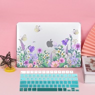 2023 New Flower Print Matte Case for 2022 Apple Macbook Air M1 M2 A2681 Casing M2 M1 Pro 2021 Retina 13 14 inch A2338 A2337 Hard cover 2020 Free keyboard cover