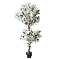 Pokok Bunga Kertas Bonsai Putih Hiasan / Premium Artificial Bougainvillea White Bonsai tree Flower D