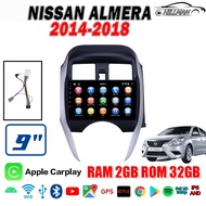 HO จอ android ติดรถยนต์ 2DIN จอแอนดรอยต์ 9นิ 2DIN RAM 2GB ROM 16~32GB +หน้ากาก สำหรับ NISSAN ALMERA ปี 2014-2018 ระบบAndroid 12.1 รองรับWIFI มี GPS / บลูทูธ / วิทยุ / Netflix/YouTube เครื่องเสียงรถยนต์ จอติดรถยนต์ [จัดส่งจากกรุงเทพ]