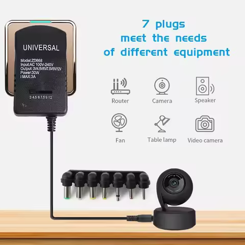 Multi Voltage Adjustable Power Supply Adapter AC 220V to DC 3V 4 5V 6V 7 5V 9V 12V EU US Plug Conver