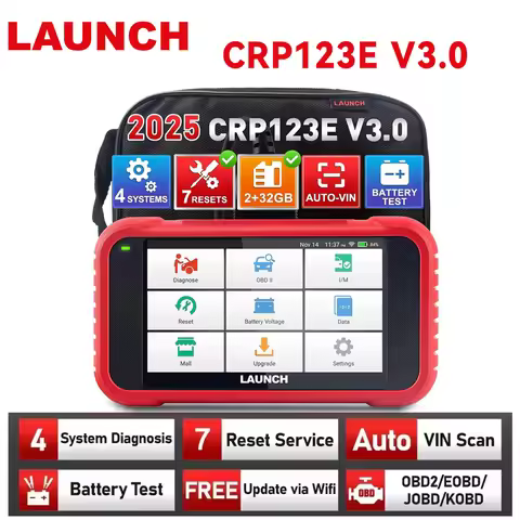 LAUNCH X431 CRP123E V3.0 OBD2 Car Auto Scanner SAS Oil ETS DPF Bleed Reset Diagnostic Tool Engine AB