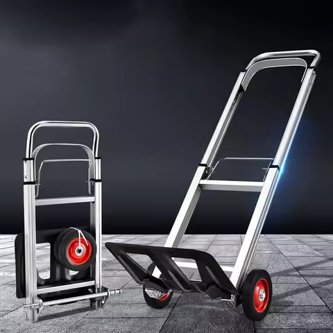 Folding Hand Truck-330lb Capacity Aluminum Portable Moving Cart for Luggage, Boxes, Groceries - Tele