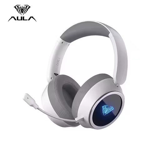 AULA A600 Wireless Gaming Headphone 2000mAh RGB 4 Mode USB/3.5mm Earphone Detachable Mic Ultra-low L