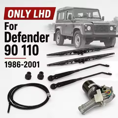 Front Wiper Arm + Adaptor + Blade & Motor & Cable Kit ONLY LHD For Land Rover Defender 90 110 1986 -