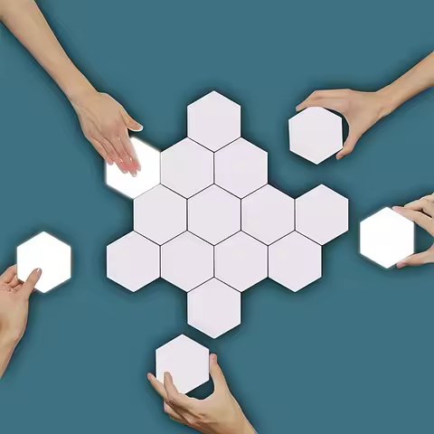 EU US UK Helios Touch Wall Lamp Creative Honeycomb Modular Assembly Quantum Sconces Magnetic Decor B