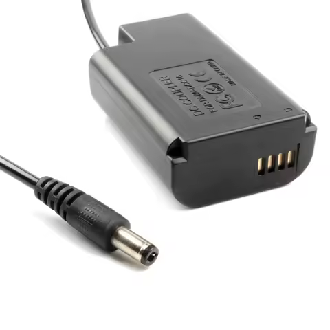 DC 5.5*2.5mm Male Spring Cable to DMW-DCC16 DC Coupler DMW- BLJ31 Dummy Battery for Panasonic LUMIX 