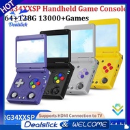 RG34XXSP Retro Game Console Linux 64Bit 3.4 Inch 64+128G 13000+Games Handheld Game Console Supports 